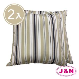 【J&N】時尚線條印花抱枕 - 60*60cm(藍色-2入組)