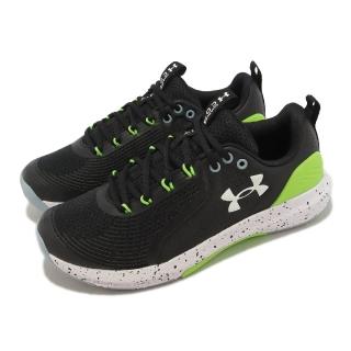 【UNDER ARMOUR】訓練鞋 Charged Commit TR 3 男鞋 黑 綠 重訓 舉重 運動鞋 UA(3023703006)