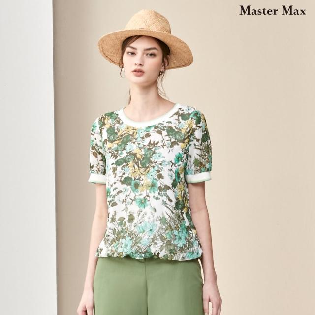 【Master Max】浪漫春日滿版花朵短袖雪紡上衣(8317018)