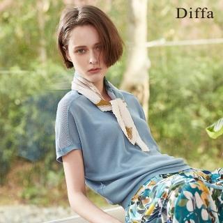 【Diffa】肩鏤空蓋袖針織衫-女