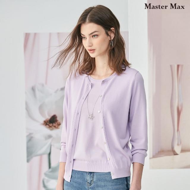 【Master Max】圓領貝殼釦開襟七分袖針織外套(8318004)