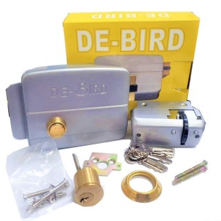 【DE BIRD】內開型電鎖 正鎖 銅頭(大門鎖 內開大門電鎖 鐵門鎖)