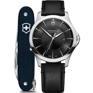 【VICTORINOX 瑞士維氏】Alliance 經典正裝時尚紳士腕錶套組(VISA-241904.1)