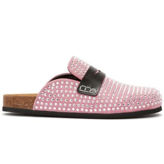 【JW Anderson】時尚閃耀水鑽造型粉色勃肯鞋(粉)