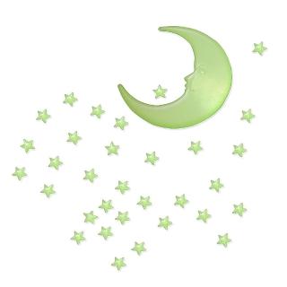 滿天星空立體夜光組(49顆星星+1顆月亮)