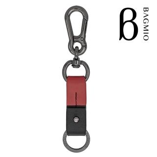 【BAGMIO】雙環牛皮鑰匙圈(紅/黑)