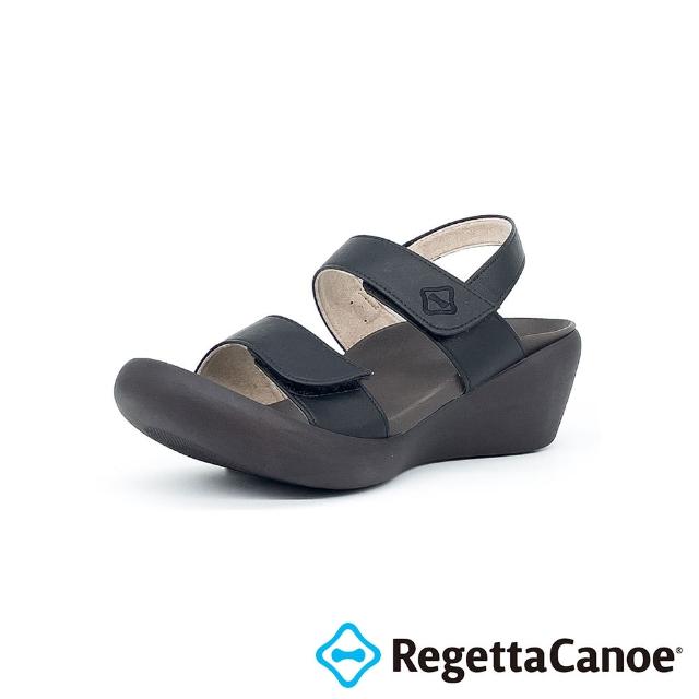 【RegettaCanoe】RegettaCanoe女士低坡跟後帶涼鞋 CJLW-5522(黑色)