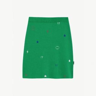 【agnes b.】Sport b. 女裝緹花針織短裙(綠)