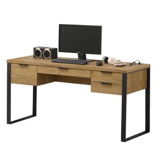 【AT HOME】5尺黃金橡木色四抽收納書桌/電腦桌/工作桌有USB 現代鄉村(雅博德)