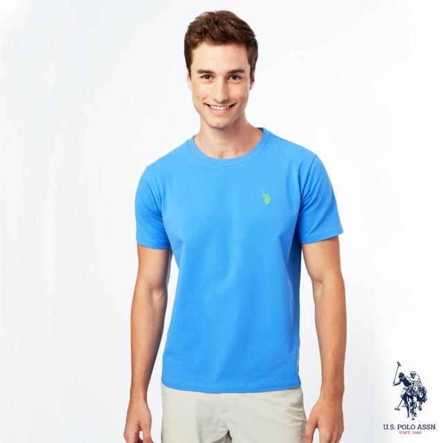 【U.S. POLO ASSN.】舒活彈性T恤-彩藍色(短袖 T恤 小馬)