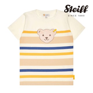 【STEIFF】熊頭童裝 條紋短袖T(短袖上衣 啾啾款)