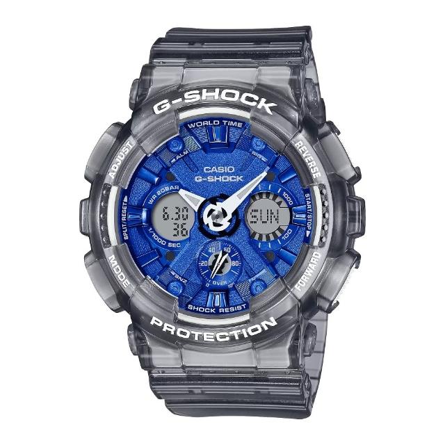 【CASIO 卡西歐】G-SHOCK藍色風格雙顯錶(GMA-S120TB-8A)
