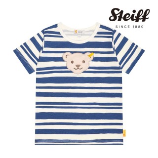 【STEIFF】熊頭童裝 條紋短袖T(短袖上衣 啾啾款)