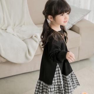 【OB 嚴選】親子系列假兩件格紋洋裝2色童裝 《QA1170》