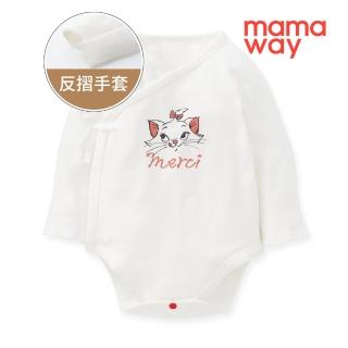 【mamaway 媽媽餵】新生兒迪士尼Q彈棉質長袖包屁衣 1入(瑪麗貓)