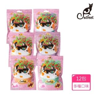 【CatFeet】呼嚕愛乾淨 蔓越莓化毛潔牙餅 60g 12包《六種口味及綜合》(潔牙 寵物點心 貓咪點心 貓零食)