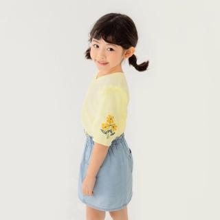 【OB 嚴選】甜美繡花荷葉造型袖斜插口袋上衣童裝 《QA1546》