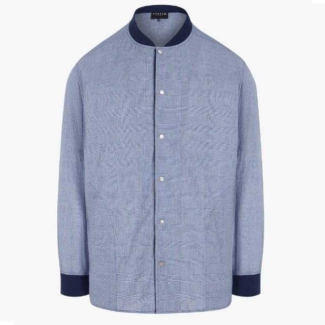 【agnes b.】sport b. 男裝格紋襯衫外套(藍)