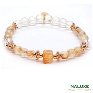 【Naluxe】鈦晶 白水晶 設計款開運手鍊(頂級貓眼、招財、助事業運)