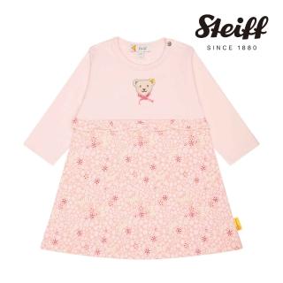 【STEIFF】熊頭童裝 小花朵長袖高腰洋裝(洋裝)