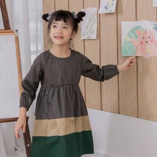 【OB 嚴選】親子系列純棉拼色傘圓裙洋裝童裝 《QA1124》