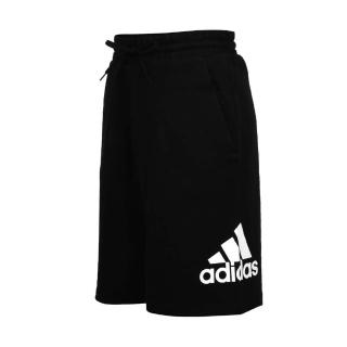 【adidas 愛迪達】男運動短褲-針織 慢跑 純棉 黑白(IC9401)