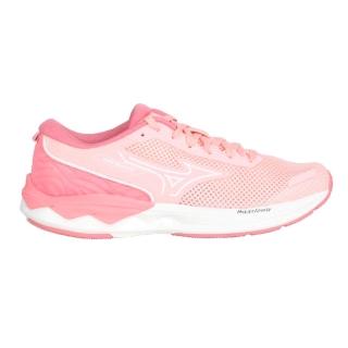 【MIZUNO 美津濃】WAVE REVOLT 3 女慢跑鞋-運動 反光 美津濃 珊瑚粉橘銀(J1GD238124)