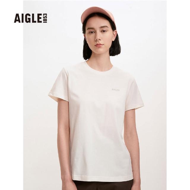 【AIGLE】優惠商品 女 快乾抗菌短袖T恤(AG-2A231A131 米白)