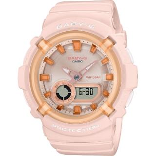 【CASIO 卡西歐】BABY-G 水蜜桃糖果雙顯手錶 畢業禮物(BGA-280SW-4A)