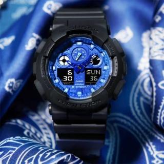 【CASIO 卡西歐】G-SHOCK 藍色變形蟲系列手錶 畢業禮物(GA-100BP-1A)