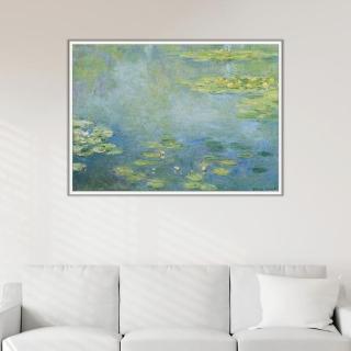 《睡蓮》莫內Monet．印象派畫家 世界名畫 經典名畫 風景油畫-白框60x80CM