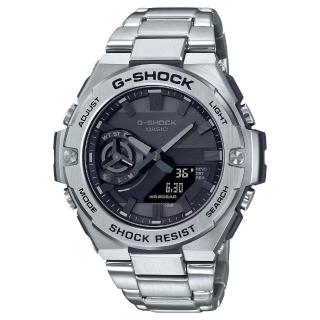 【CASIO 卡西歐】G-SHOCKT奢華黑金雙顯錶(GST-B500D-1A1)