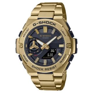 【CASIO 卡西歐】G-SHOCKT璀璨金色雙顯錶(GST-B500GD-9A)