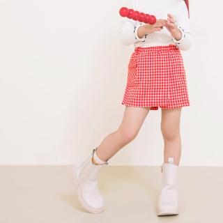 【OB 嚴選】日系格紋翻蓋造型口袋褲裙童裝 《QA1579》