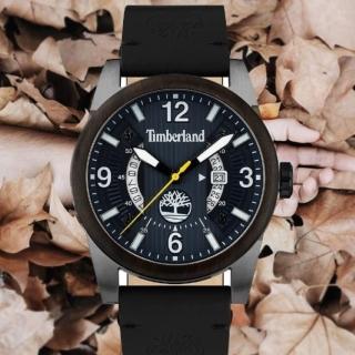 【Timberland】天柏嵐 FERNDALE系列 美式休閒日期窗功能腕錶 霧面皮帶-藍/黑45mm(TDWGB2103403)
