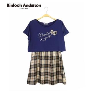 【Kinloch Anderson】蝴蝶結兩件式格紋洋裝連身裙 金安德森女裝(KA0455702)