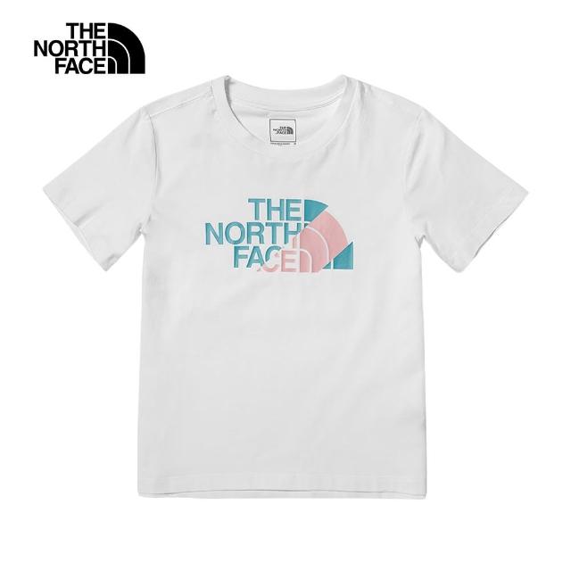 【The North Face 官方旗艦】北面兒童白色品牌LOGO印花短袖T恤｜81NEFN4