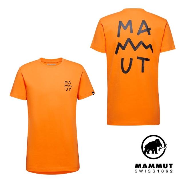 【Mammut 長毛象】Massone T-Shirt Men Lettering 有機棉短袖T 男款 深柑桔橘 #1017-05210