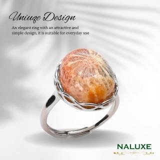 【Naluxe】珊瑚玉活動圍戒指(大蛋面款、佛教七寶、有機寶石、避邪安神)