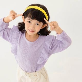 【OB 嚴選】甜美荷葉緹花造型長袖上衣親子裝童裝 《QA1536》