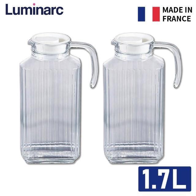【Luminarc】法國製加厚玻璃把手冷水壺 1.7L 2入組(超值2件組)