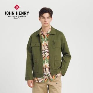 【JOHN HENRY】軍裝多口袋夾克外套-軍綠