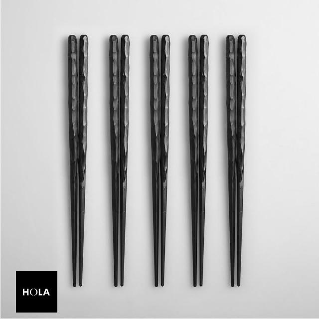 【HOLA】日本製高機能雕刻筷五入組-黑色