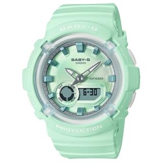 【CASIO 卡西歐】Baby-G LA街頭設計 金屬光感雙顯手錶-薄荷綠(BGA-280-3A)
