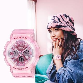 【CASIO 卡西歐】Baby-G 嘻哈復古風格半透明雙顯手錶(BA-130CV-4A)