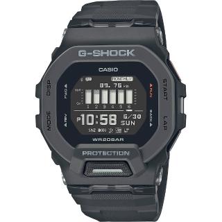 【CASIO 卡西歐】G-SHOCK 纖薄運動系藍芽計時手錶-沉著黑 女王節(GBD-200-1)