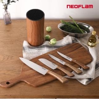 【NEOFLAM】原木手作高碳不銹鋼刀具系列(4.5吋牛排刀/5吋萬用刀/6.5吋菜刀/7吋三德刀/8吋主廚刀/刀座)