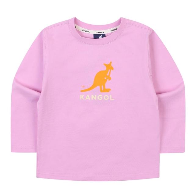 【KANGOL】韓國-KIDS 經典大袋鼠長袖T恤-紫色(W23SN001AZ)