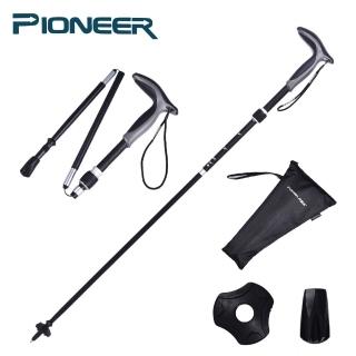 【Pioneer 開拓者】峰精靈碳纖維摺疊彎把登山杖/摺疊登山杖(兩款任選)