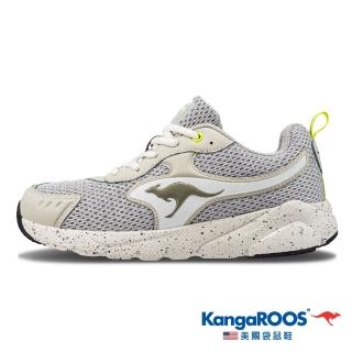 【KangaROOS 美國袋鼠鞋】女鞋 VALLEY 透氣吸濕 緩震機能 慢跑鞋(灰-KW21448)